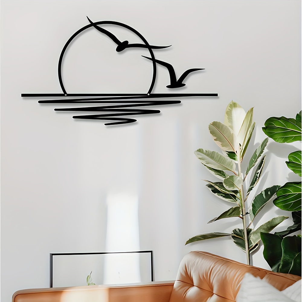 Home Decor Indonesia - Seagull Sunrise Art Wall Decal Suitable