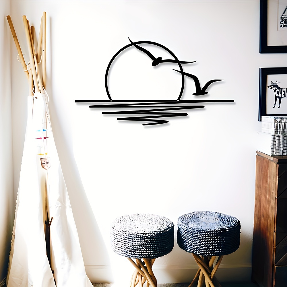 Seagull Sunrise Art Wall Decal - огляд і ціна Home Decor Indonesia