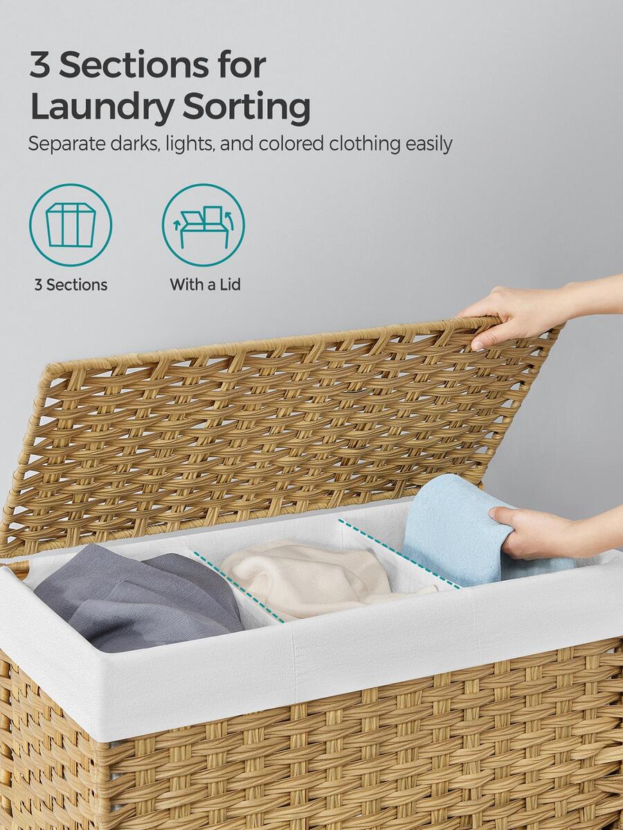 Laundry Hamper With Lid, 42.3  - огляд і ціна Rattan Plant Basket