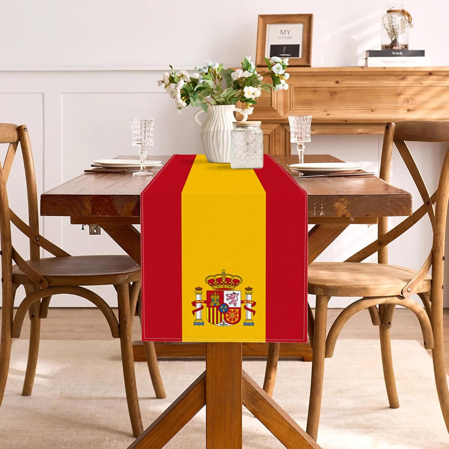 Spain Flag Linen Table Runner  - огляд і ціна Linen Table Runner