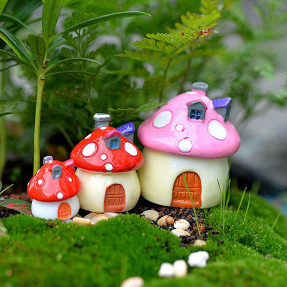 3 Sizes Mushroom House Resin  - огляд і ціна Home Decor Za
