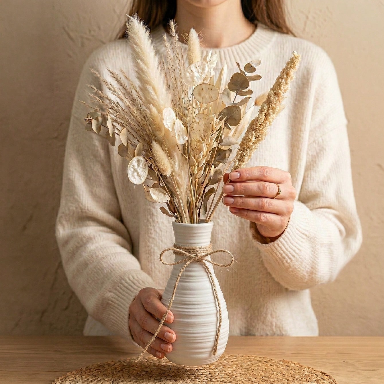 1pc Boho Horizontal Ridged Wai - огляд і ціна Pampas Grass Decor