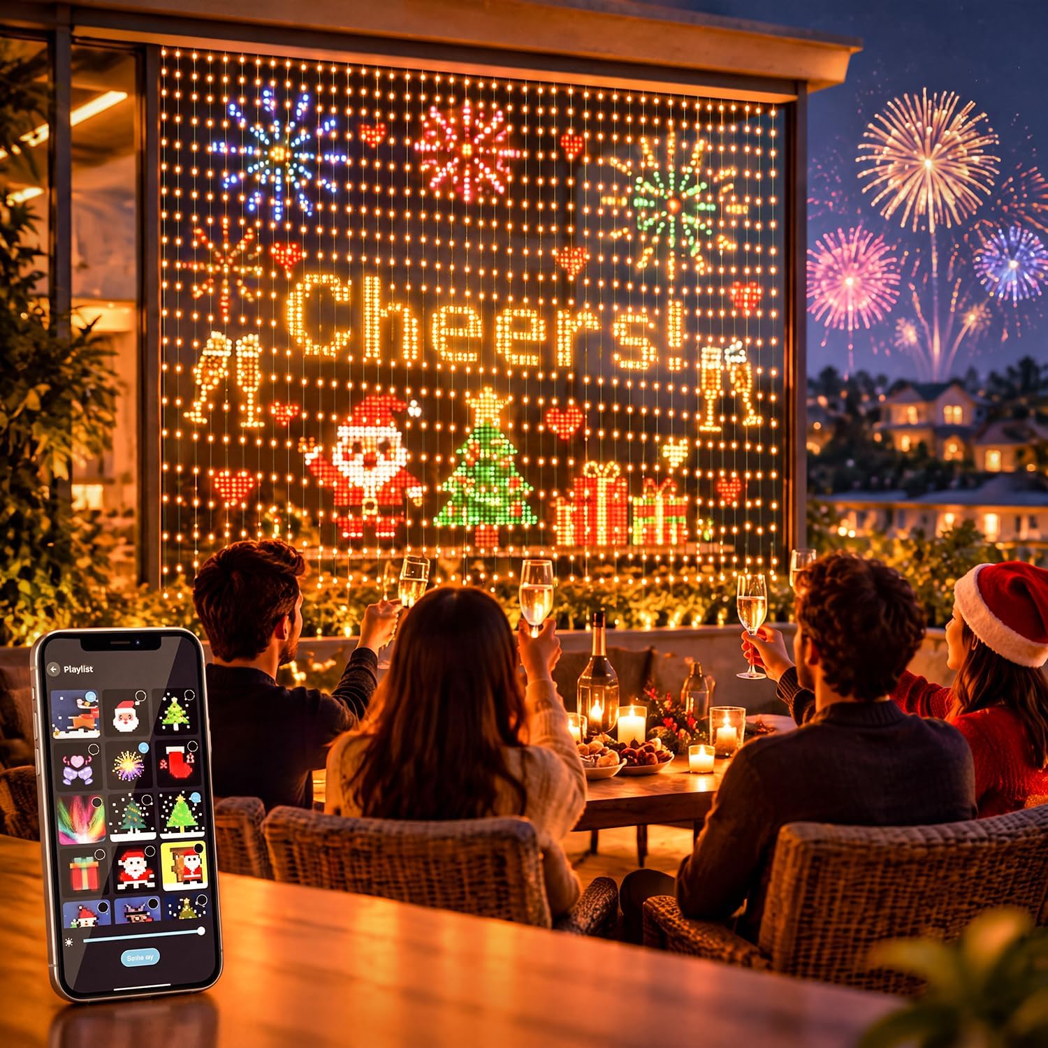 RGB Christmas Curtain Lights,  - огляд і ціна Home Decor Free App