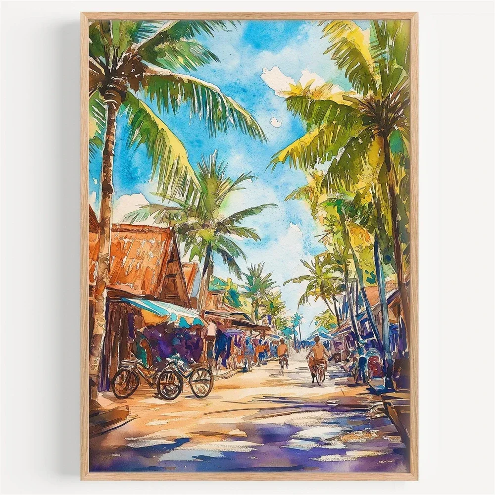 Lombok Watercolor Canvas Paint - огляд і ціна Home Decor Indonesia