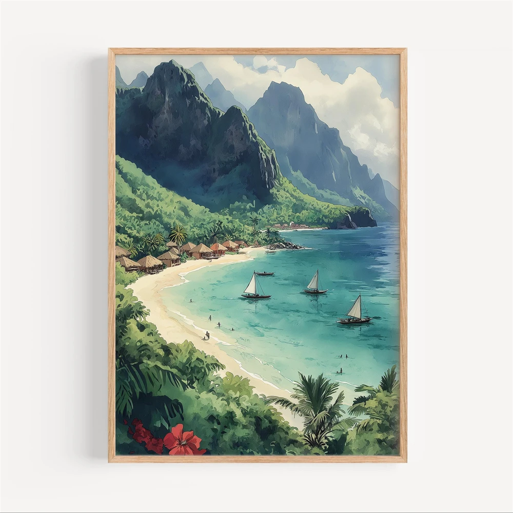 Lombok Watercolor Canvas Paint - огляд і ціна Home Decor Indonesia