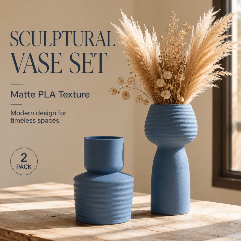 2Pcs Rough Wavy Textured Blue  - огляд і ціна Pampas Grass Decor