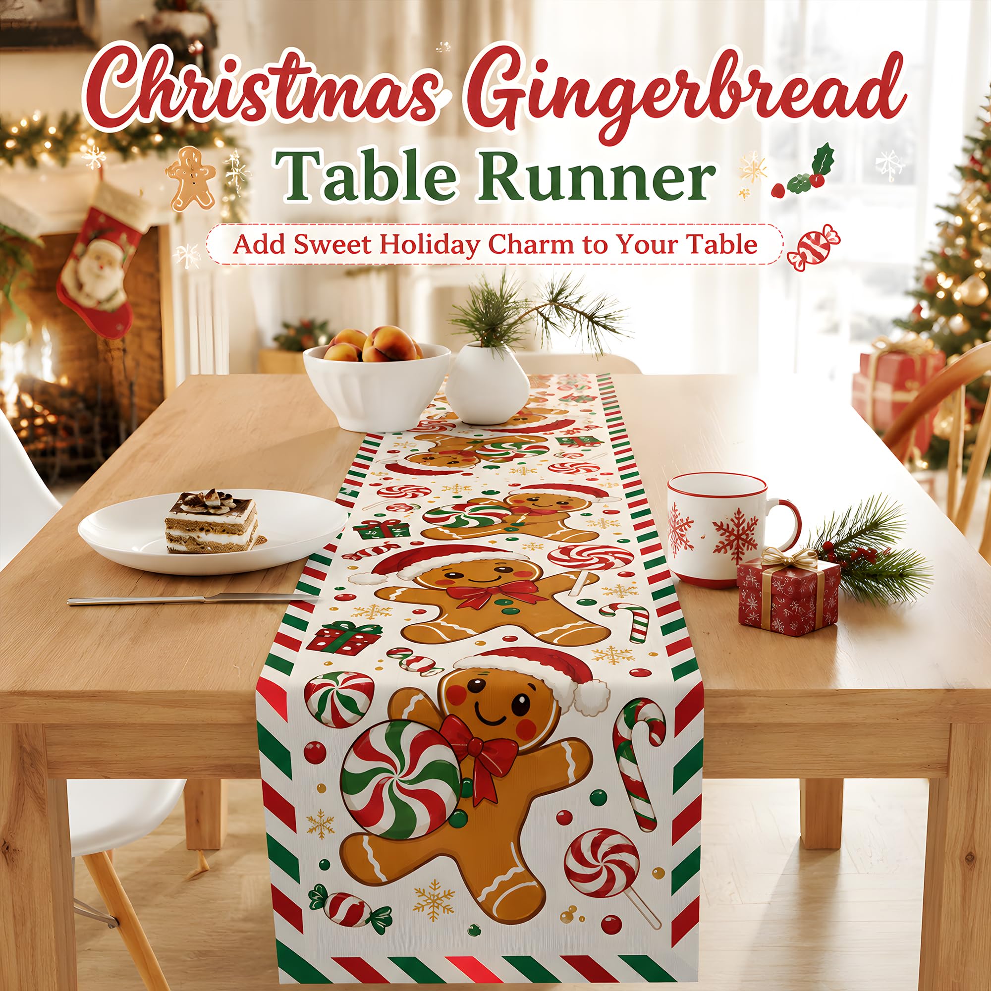 Christmas Gingerbread Man Tabl - огляд і ціна Linen Table Runner